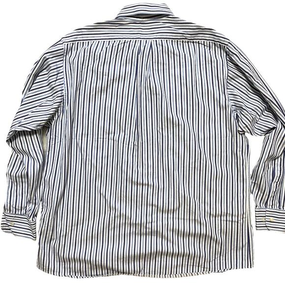 J. MCLAUGHLIN Superfine 2-ply Italian fabric Striped Button Front Shirt SZ XL - Picture 6 of 8